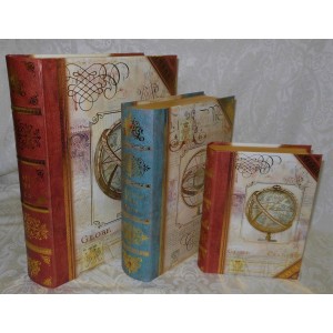 Set of 3 Punch Studio Gold Foil Celestial Maps Gift Nesting Book Boxes NEW   162936175423